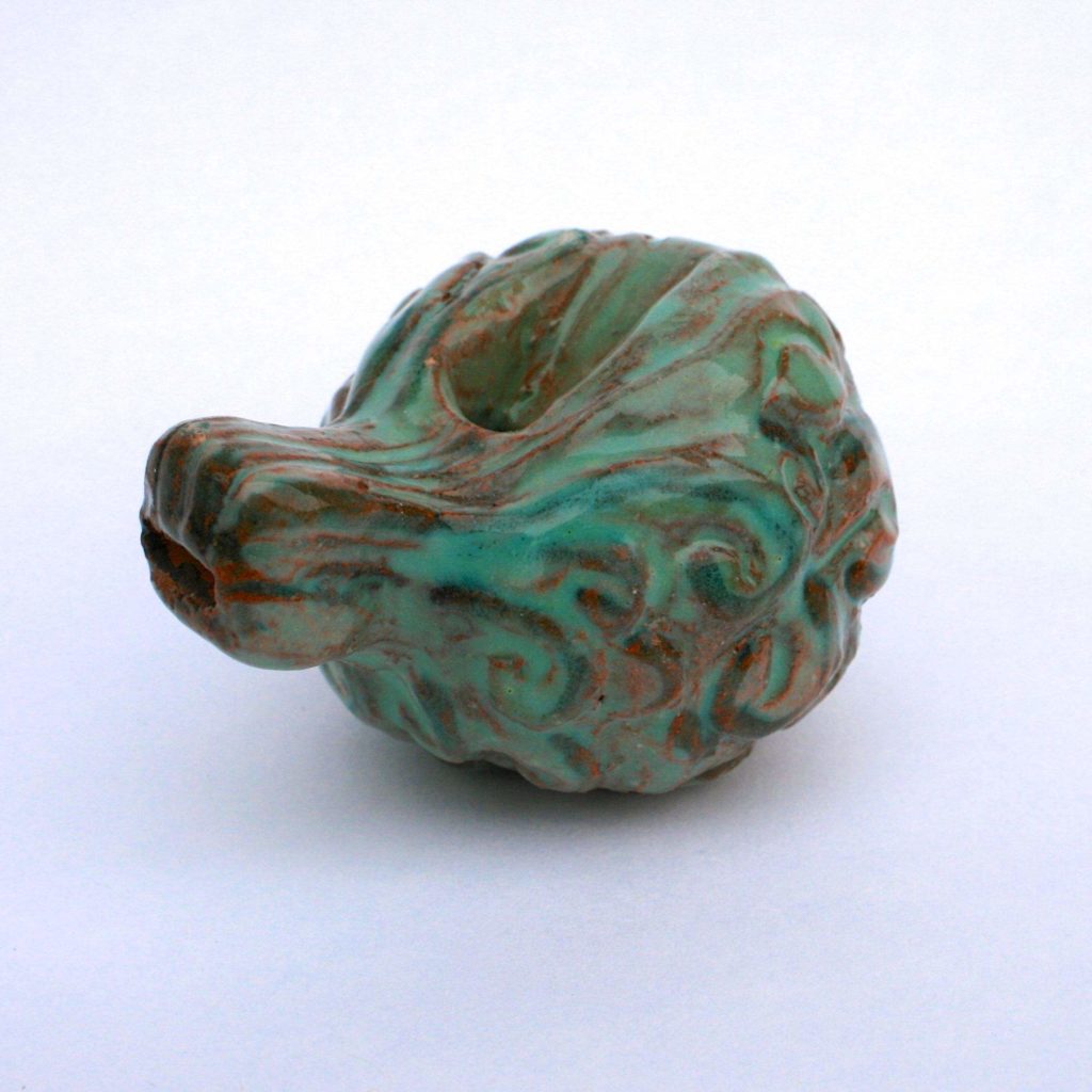 Art Lesson-Green Abstract Clay Whistle