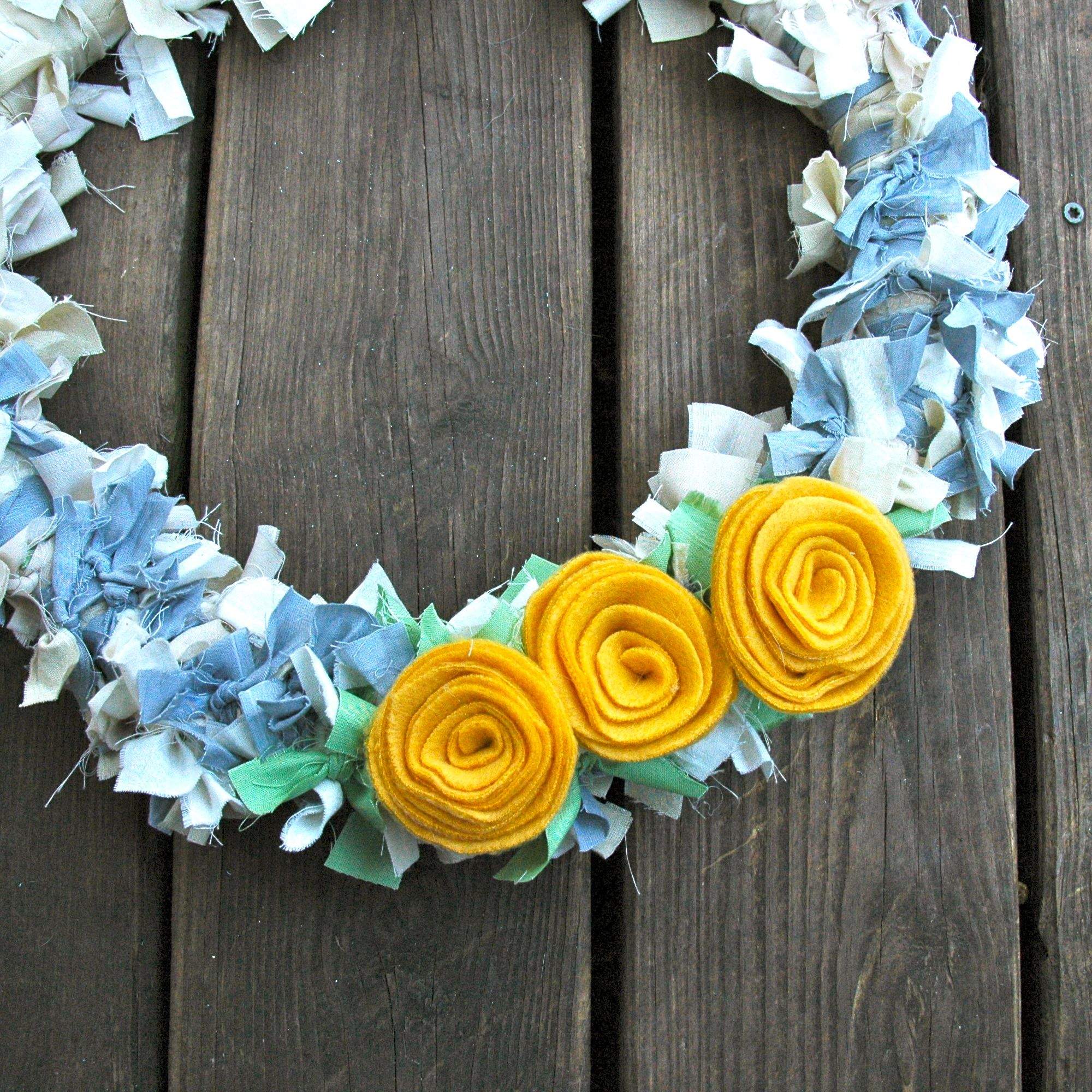 Scrap fabric wreath project