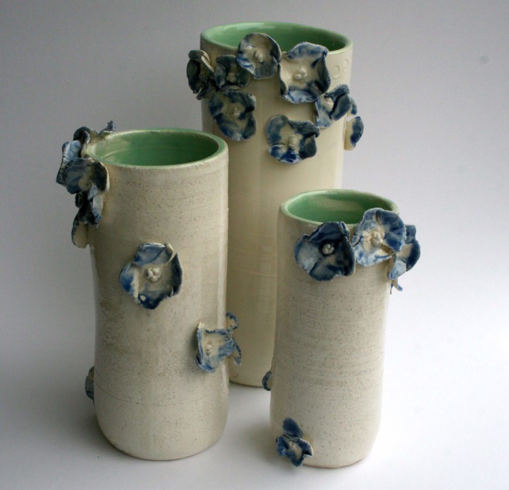 Hydrangea flower ceramic vases