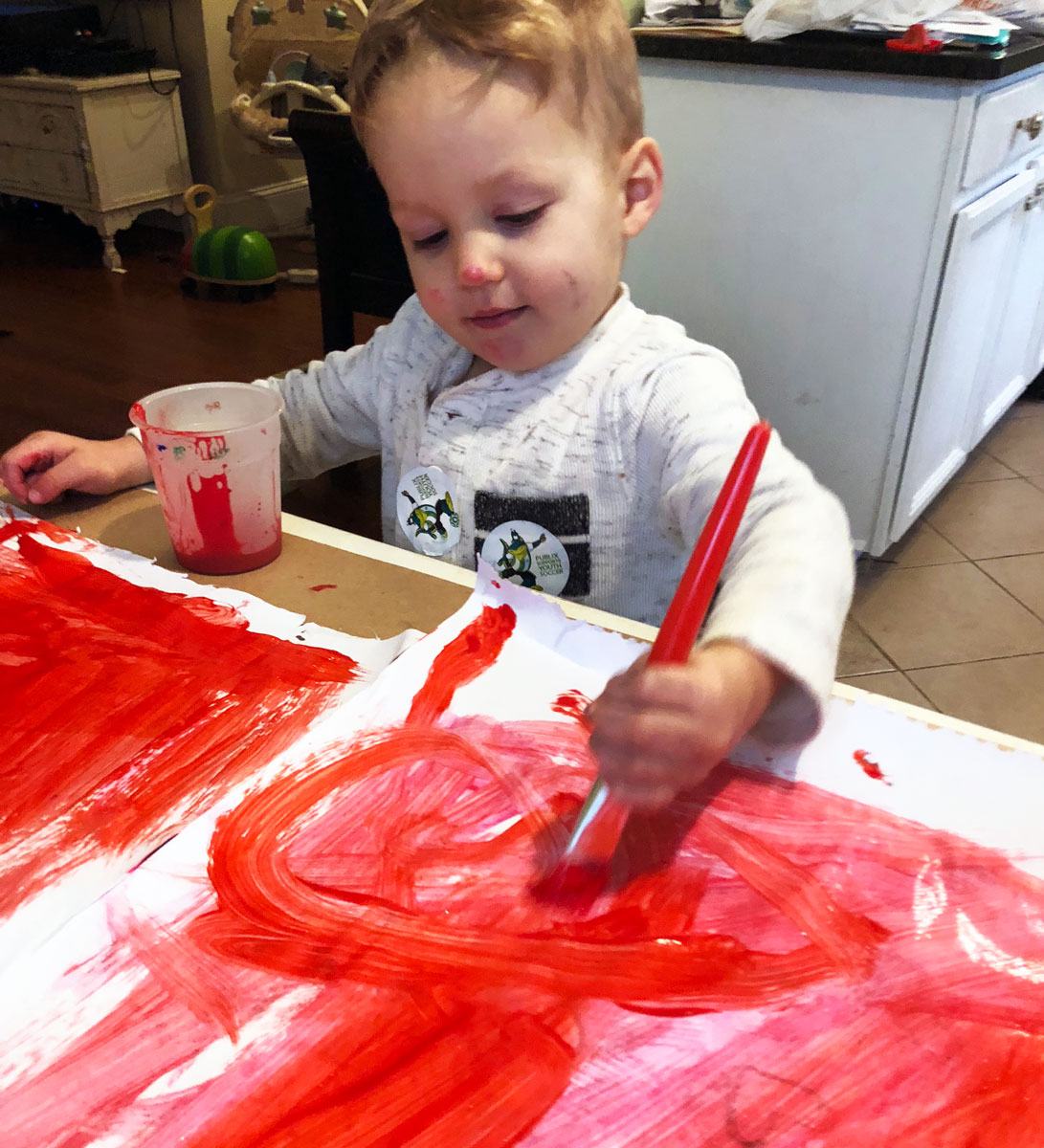 Homemade valentines with a toddler