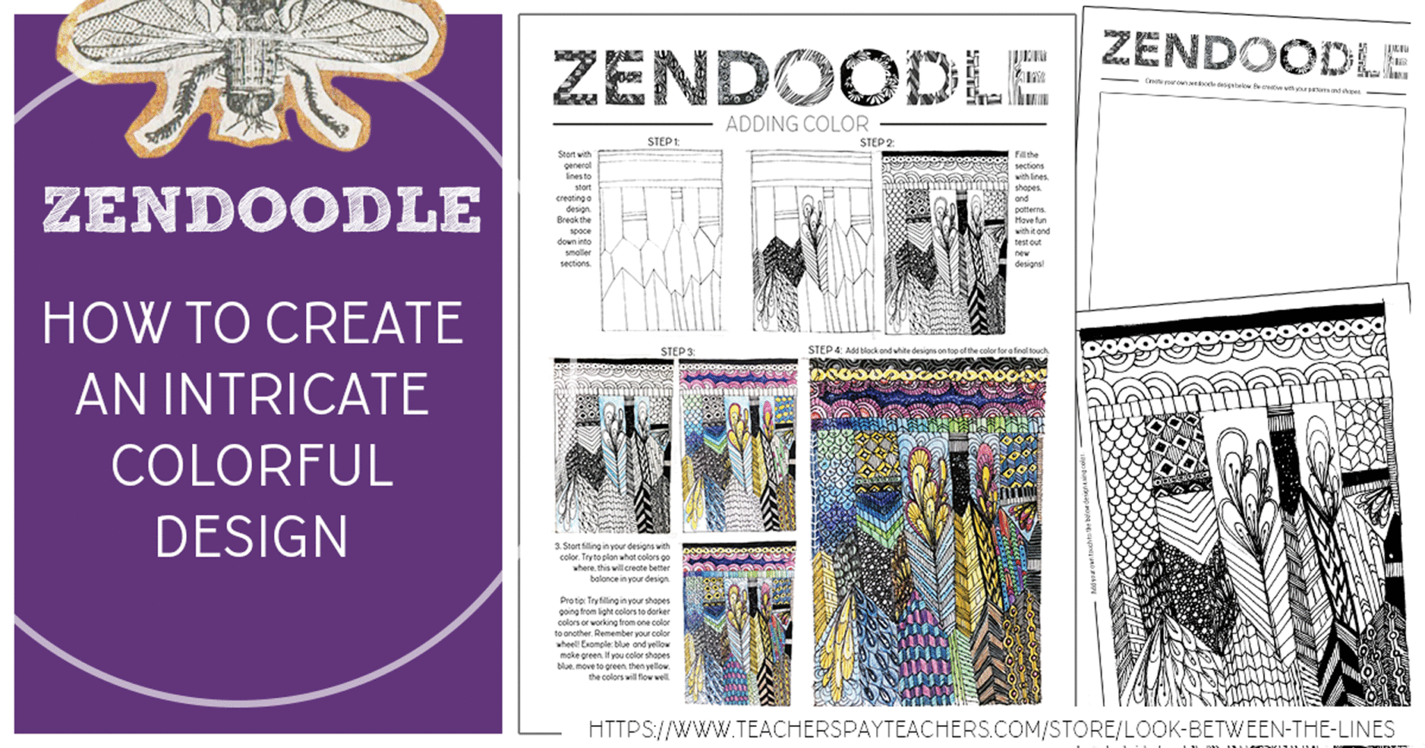 Learn how to incorporate color into zendoodle designs. 
