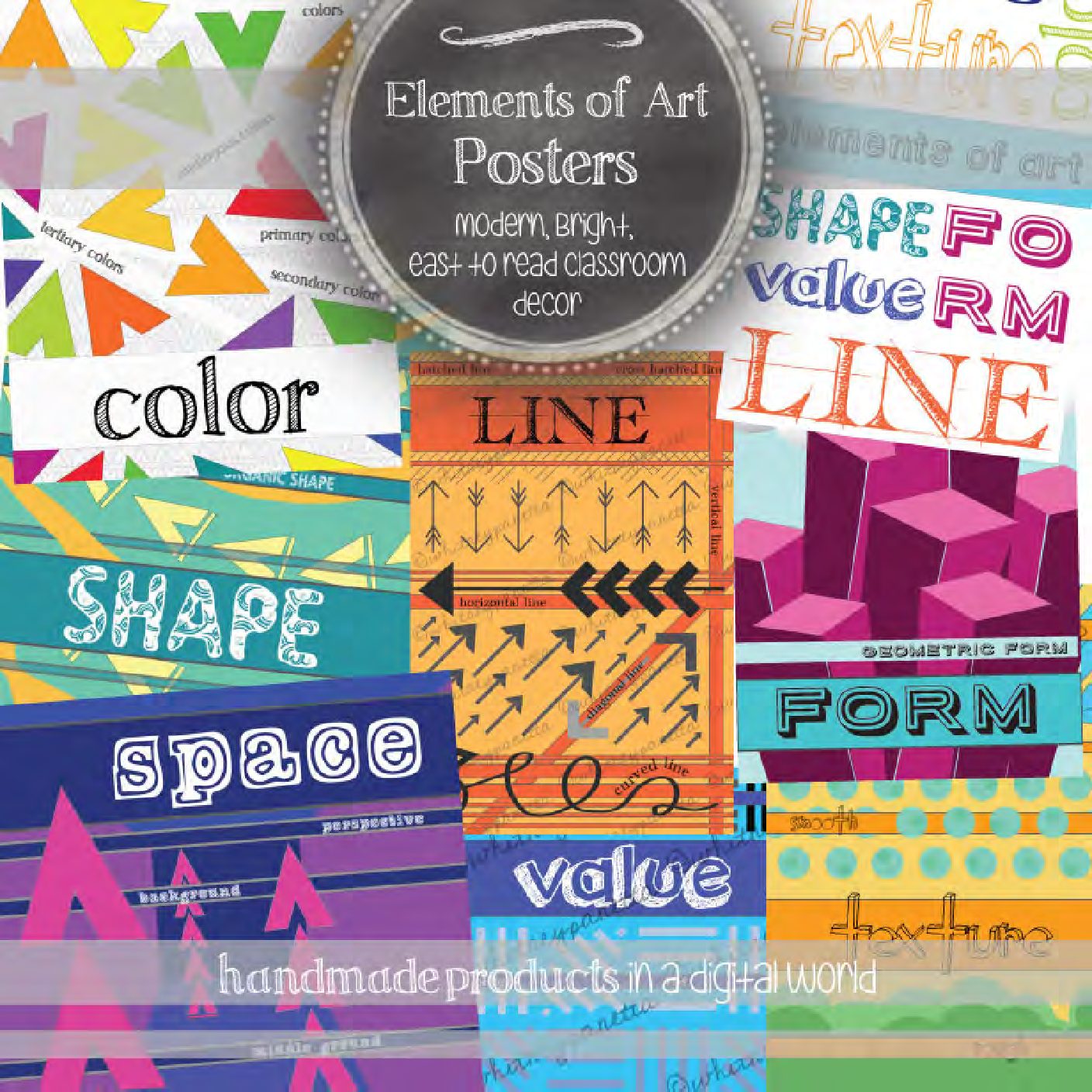 Elements of Art Poster Packet: 8 Modern Posters for your Bulletin Board ...