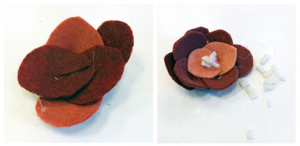 Felt flower peony or camellia