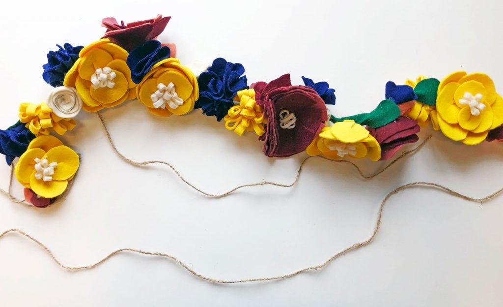 Felt flower garland how to.