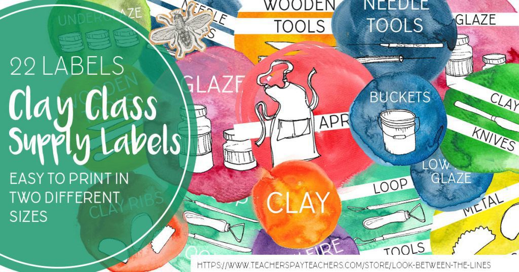 Colorful clay themed printable supply labels. 