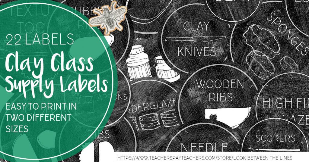 Chalkboard themed printable clay supply labels