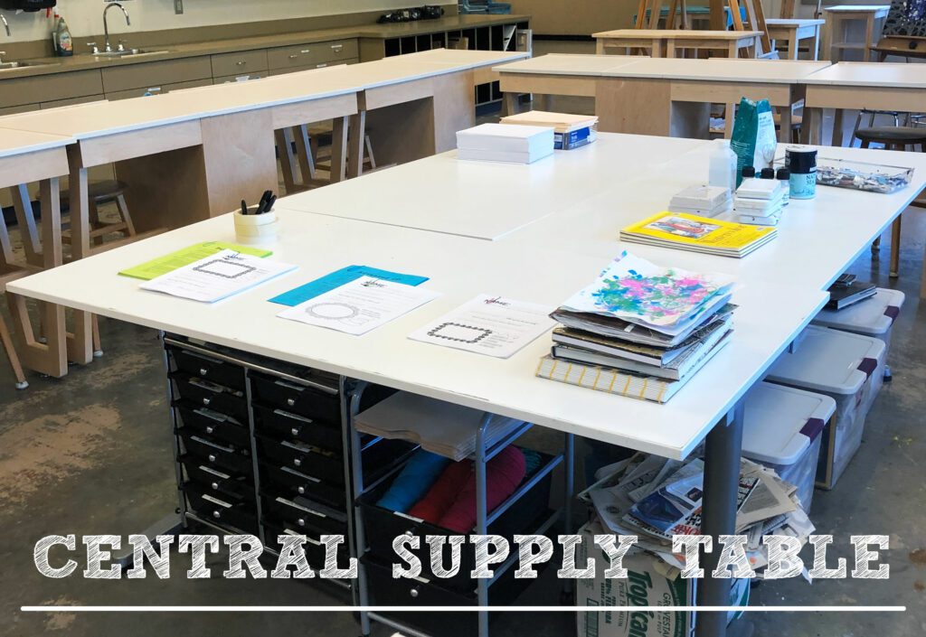 Have a supply table set up for easy access to project supplies.