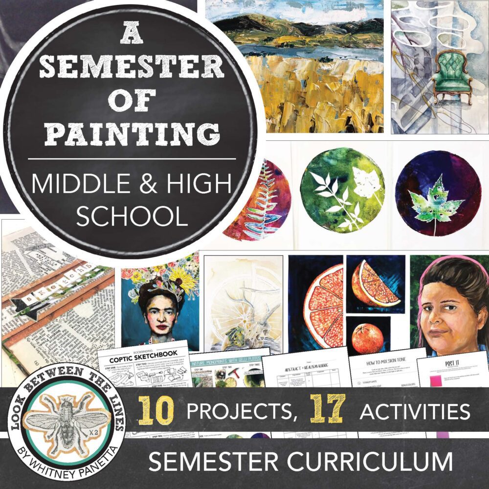 Middle, High School Art: Visual Journal, Roll a Design, 3 Activities, 1  Poster