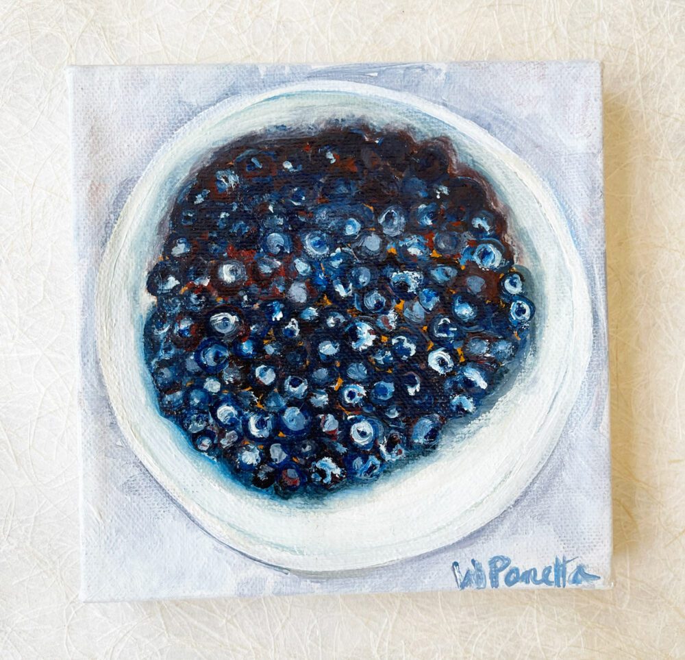 blueberries oil painting