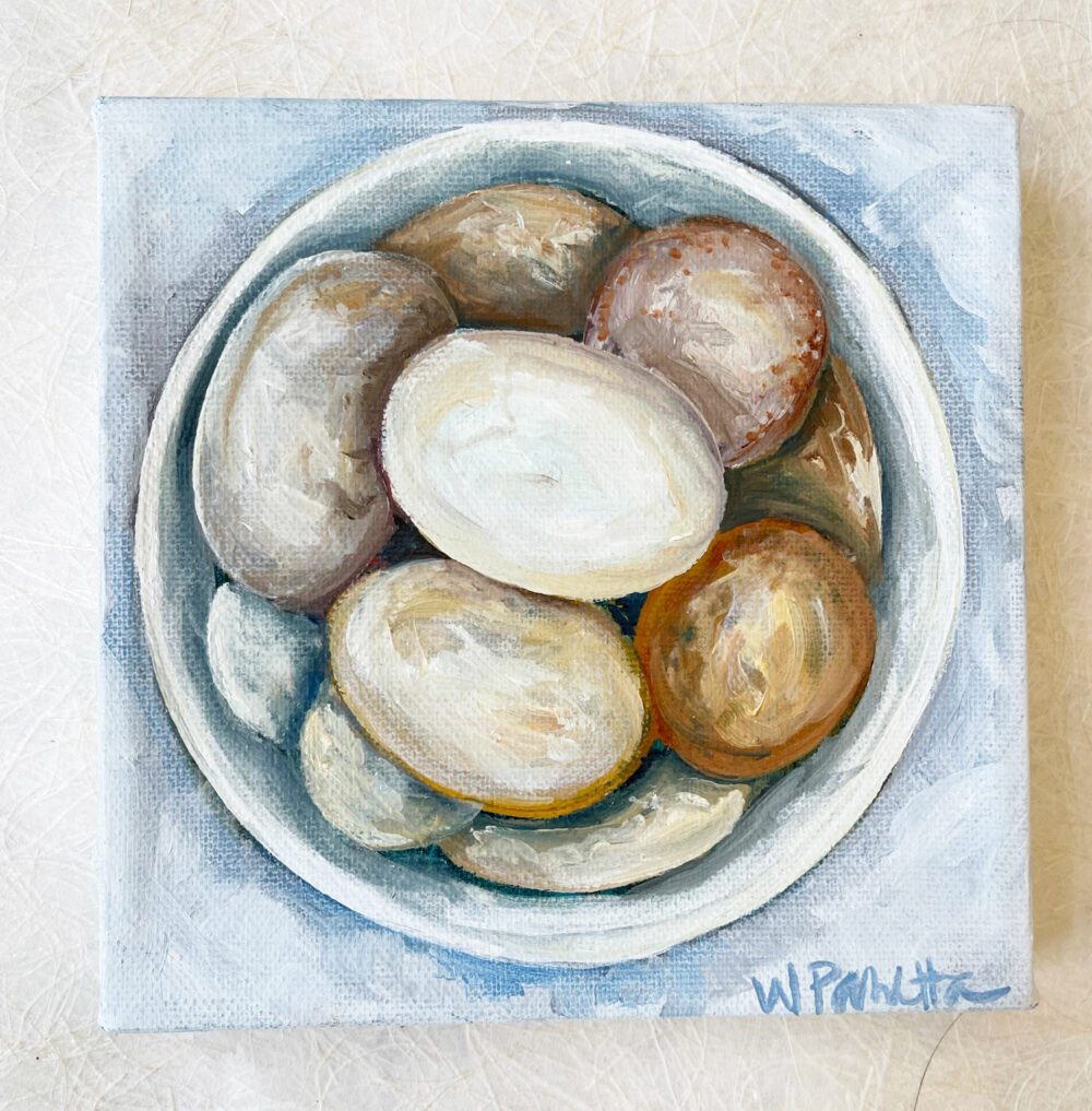 Egg oil painting