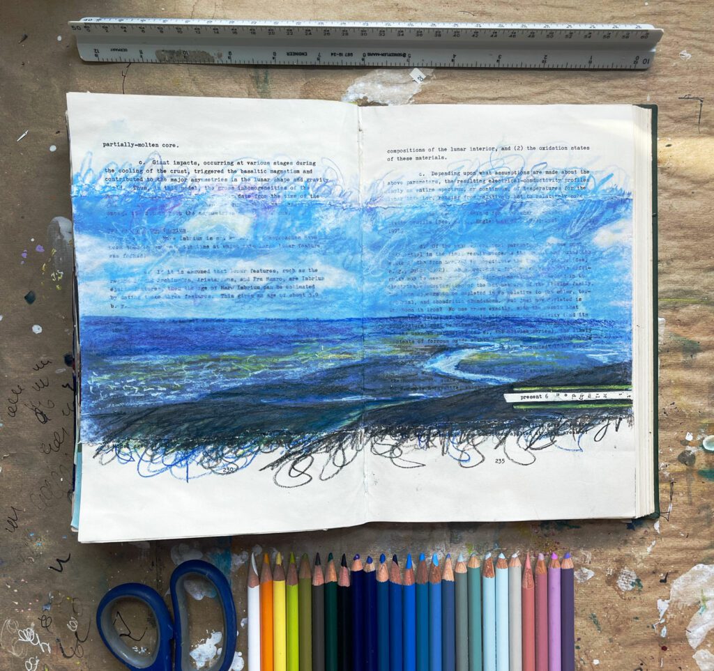Colored pencil visual journal page