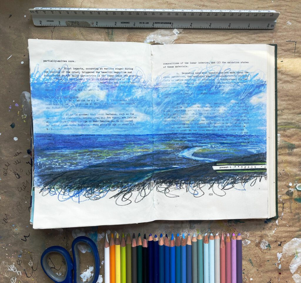 Colored pencil visual journal page Visual Journal ideas thumbnail