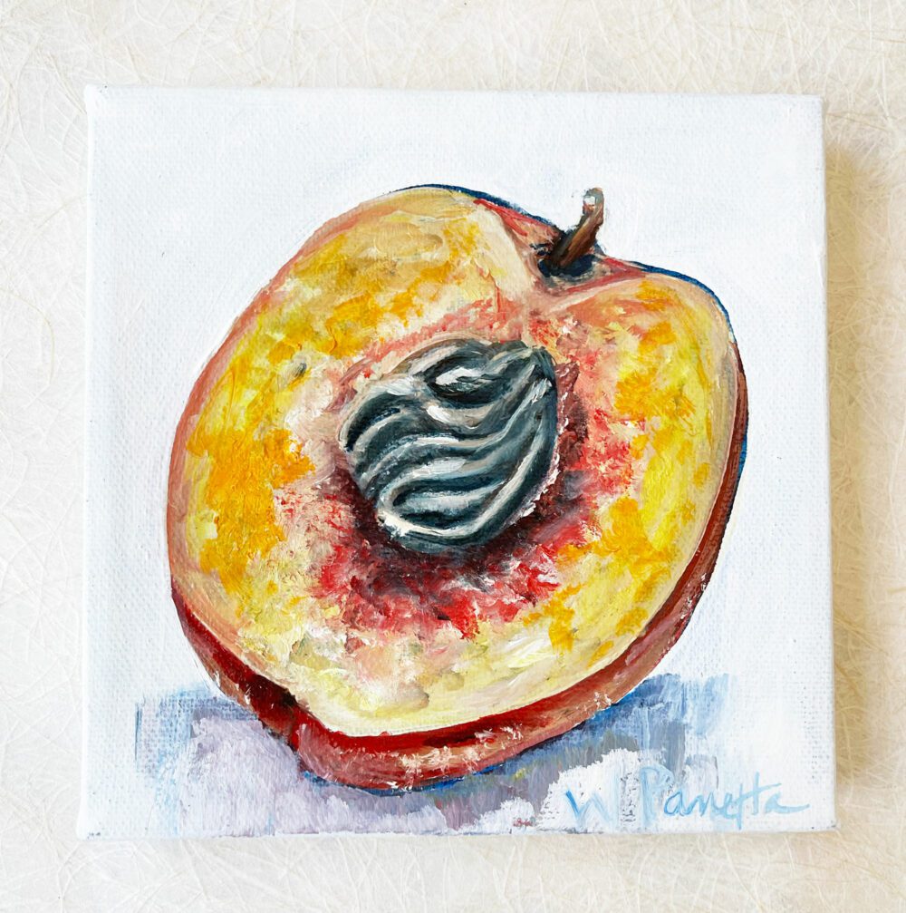 Peach oil painting