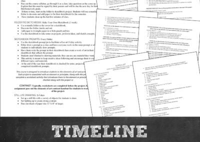 Middle School Art Curriculum Timeline Supply List