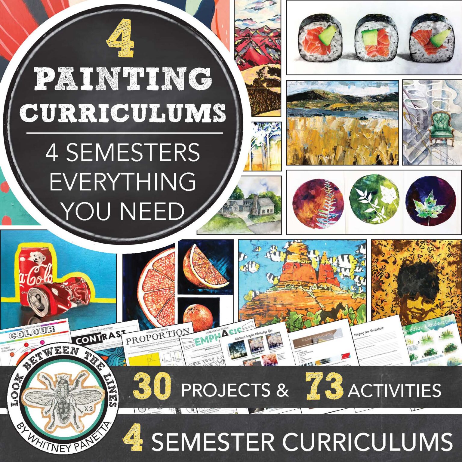 High School Art Mega Painting Curriculum: 2 Years, 4 Semesters of ...