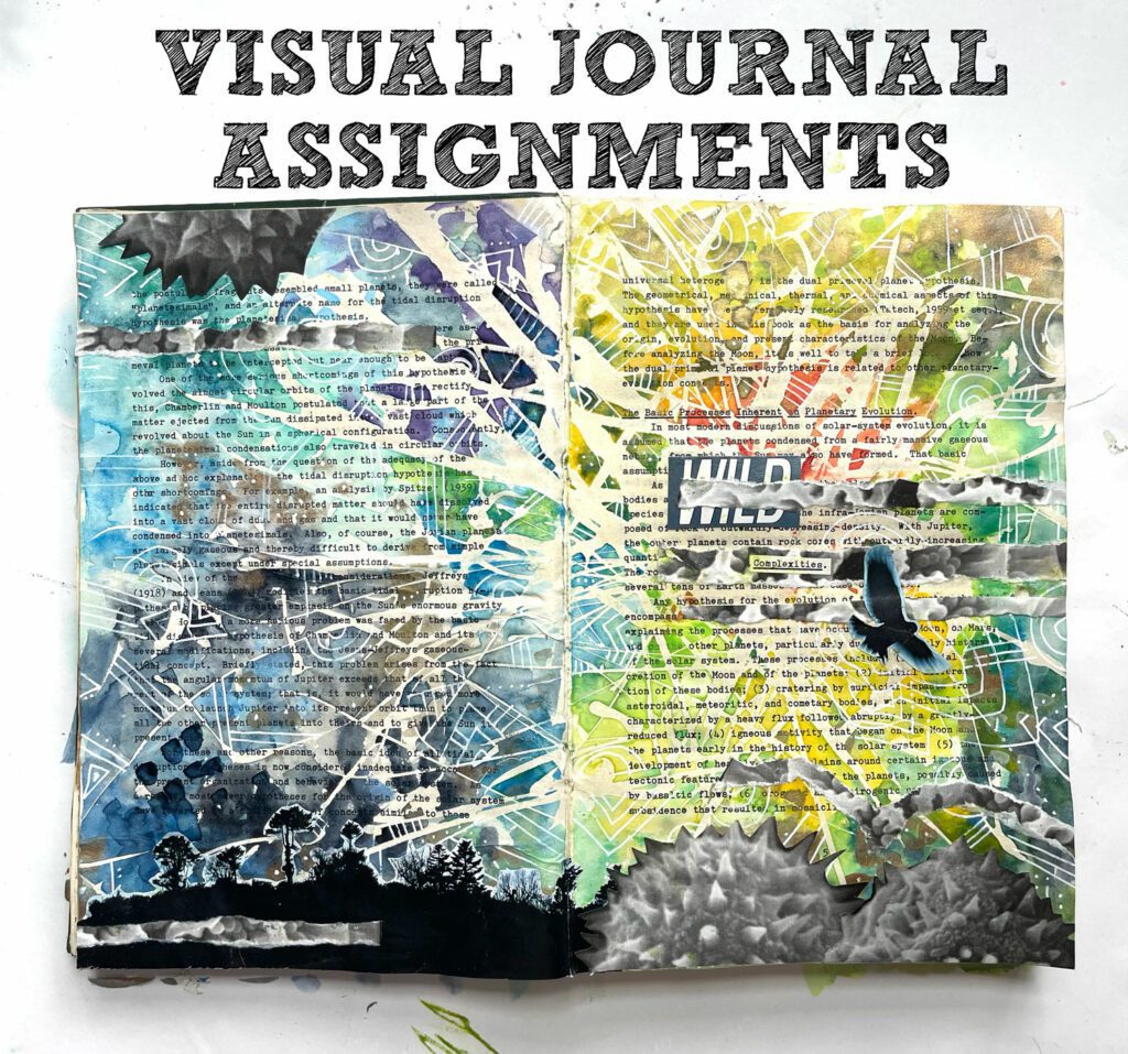 Visual journal or sketchbook assignments