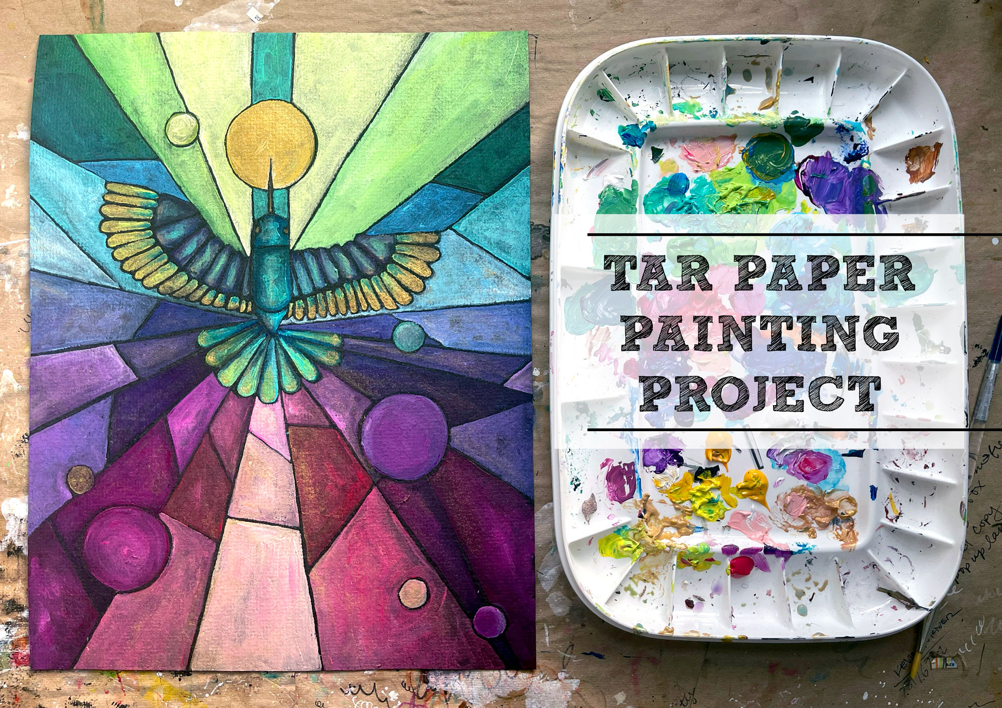 Tar Paper Painting Project - Look between the lines