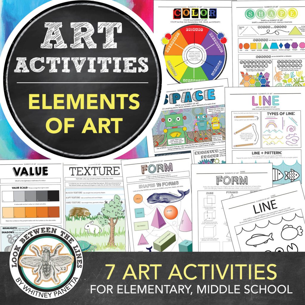 Elements of Art Worksheets, Elementary, Middle School Art - Look ...