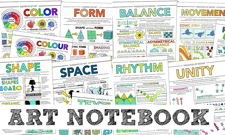 introduction to art curriculum, art notebook thumbnail