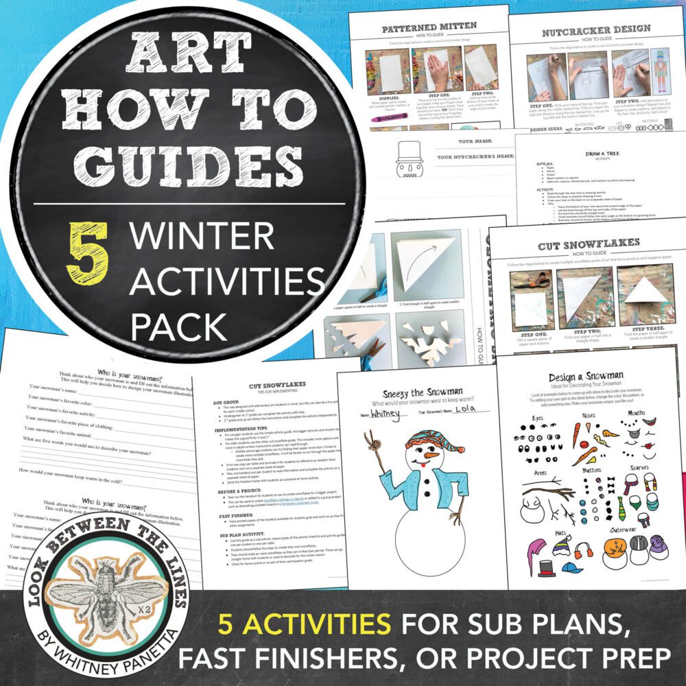 Winter activity pack, art sub plan thumbnail